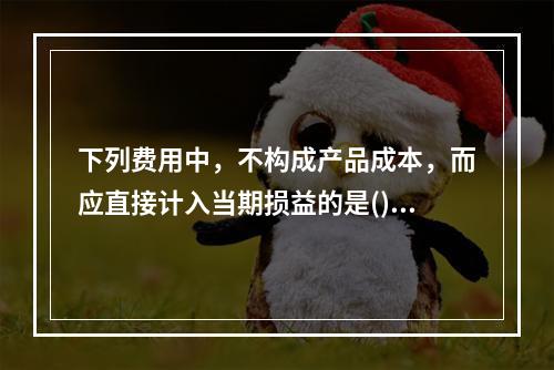 下列费用中，不构成产品成本，而应直接计入当期损益的是()。