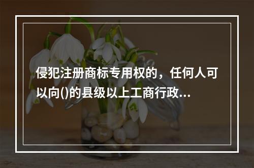 侵犯注册商标专用权的，任何人可以向()的县级以上工商行政管理