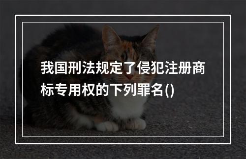 我国刑法规定了侵犯注册商标专用权的下列罪名()