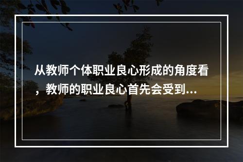 从教师个体职业良心形成的角度看，教师的职业良心首先会受到（）