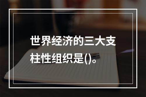 世界经济的三大支柱性组织是()。