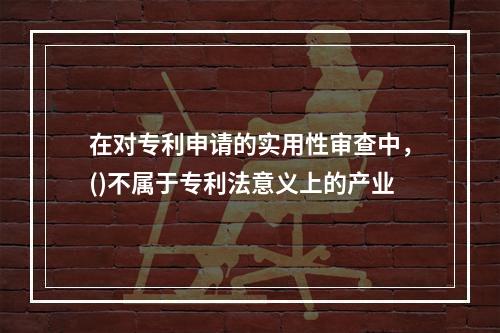 在对专利申请的实用性审查中，()不属于专利法意义上的产业