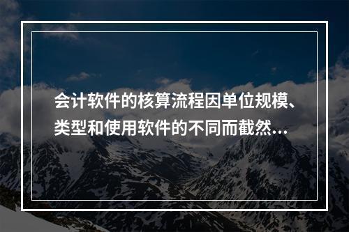 会计软件的核算流程因单位规模、类型和使用软件的不同而截然不同