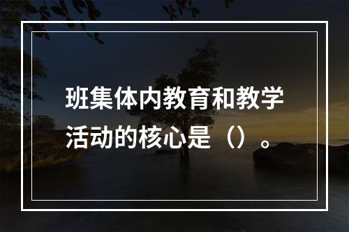 班集体内教育和教学活动的核心是（）。