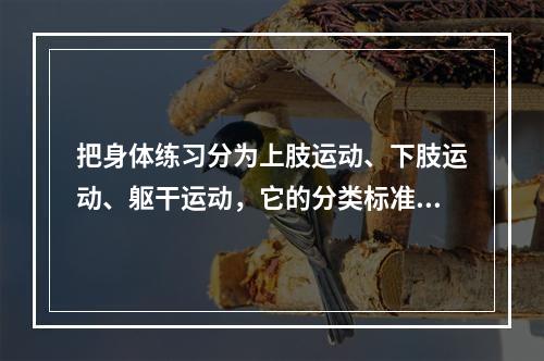 把身体练习分为上肢运动、下肢运动、躯干运动，它的分类标准是(