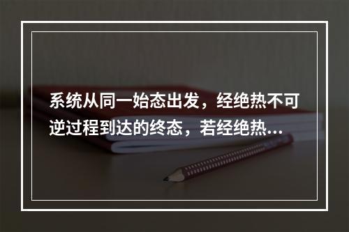 系统从同一始态出发，经绝热不可逆过程到达的终态，若经绝热可逆