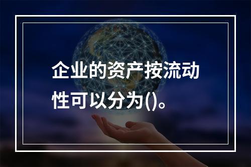 企业的资产按流动性可以分为()。