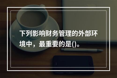 下列影响财务管理的外部环境中，最重要的是()。