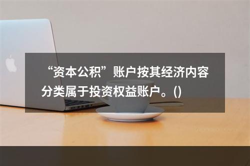 “资本公积”账户按其经济内容分类属于投资权益账户。()