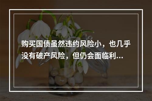 购买国债虽然违约风险小，也几乎没有破产风险，但仍会面临利息率