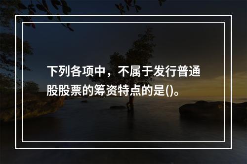 下列各项中，不属于发行普通股股票的筹资特点的是()。