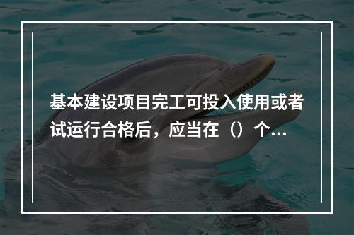 基本建设项目完工可投入使用或者试运行合格后，应当在（）个月内