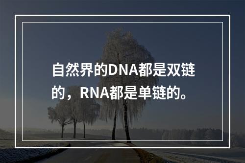 自然界的DNA都是双链的，RNA都是单链的。