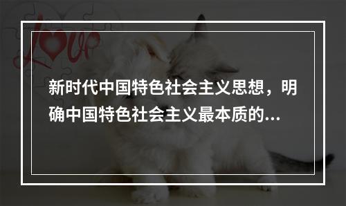 新时代中国特色社会主义思想，明确中国特色社会主义最本质的特征