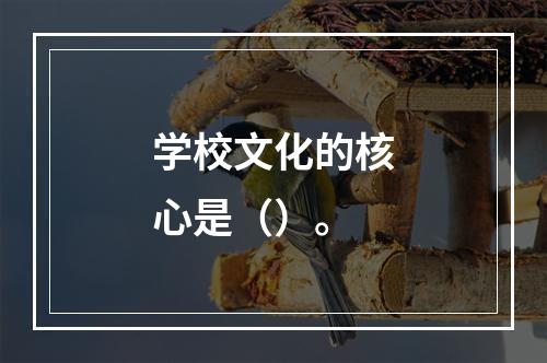 学校文化的核心是（）。