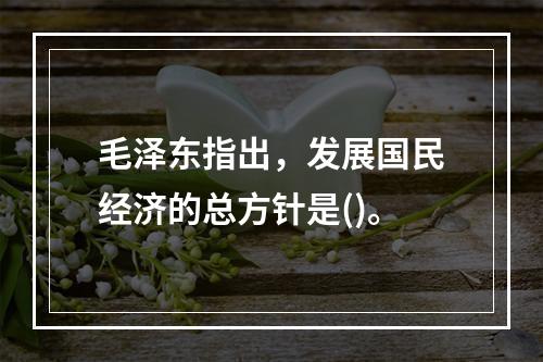 毛泽东指出，发展国民经济的总方针是()。