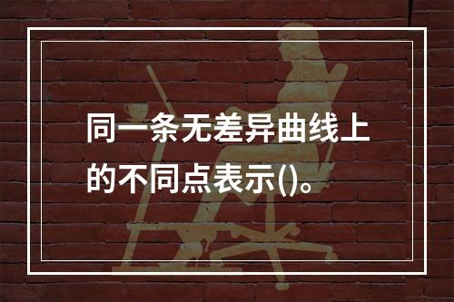 同一条无差异曲线上的不同点表示()。