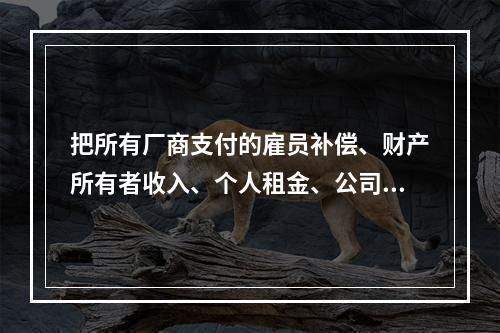 把所有厂商支付的雇员补偿、财产所有者收入、个人租金、公司利润