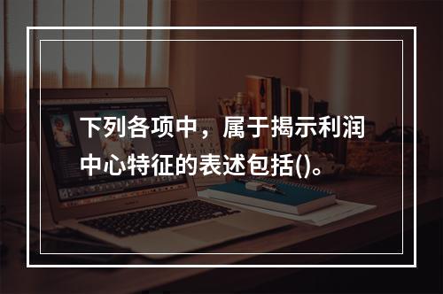 下列各项中，属于揭示利润中心特征的表述包括()。