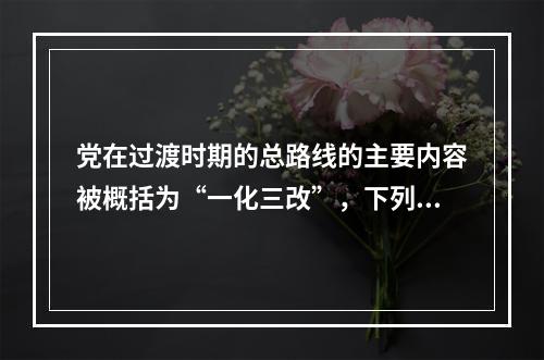 党在过渡时期的总路线的主要内容被概括为“一化三改”，下列不属