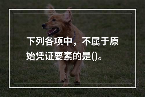 下列各项中，不属于原始凭证要素的是()。