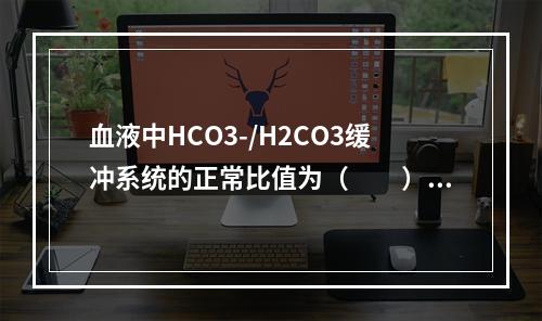 血液中HCO3-/H2CO3缓冲系统的正常比值为（　　）。