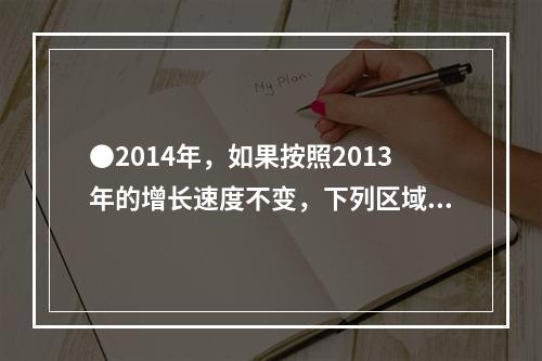 ●2014年，如果按照2013年的增长速度不变，下列区域的城