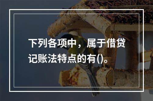 下列各项中，属于借贷记账法特点的有()。