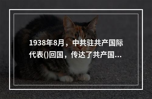 1938年8月，中共驻共产国际代表()回国，传达了共产国际的