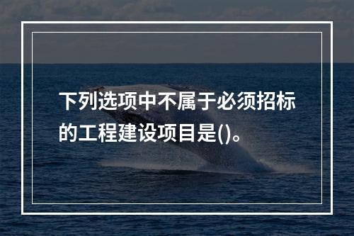 下列选项中不属于必须招标的工程建设项目是()。