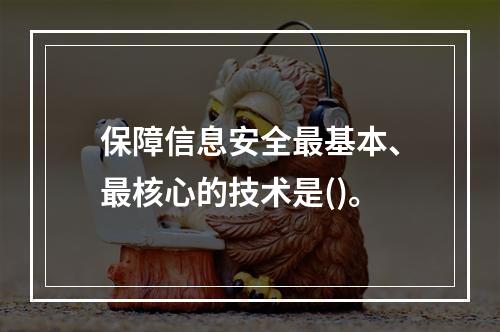 保障信息安全最基本、最核心的技术是()。