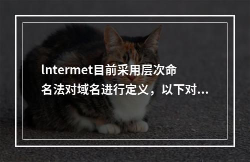 lntermet目前采用层次命名法对域名进行定义，以下对域名