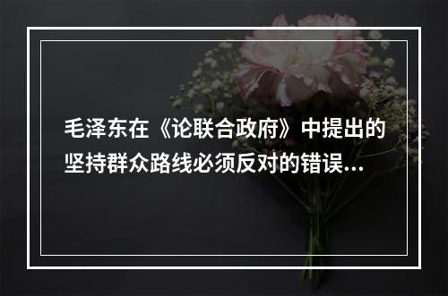 毛泽东在《论联合政府》中提出的坚持群众路线必须反对的错误倾向