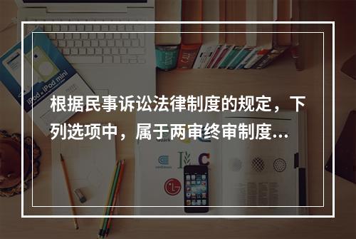 根据民事诉讼法律制度的规定，下列选项中，属于两审终审制度例外