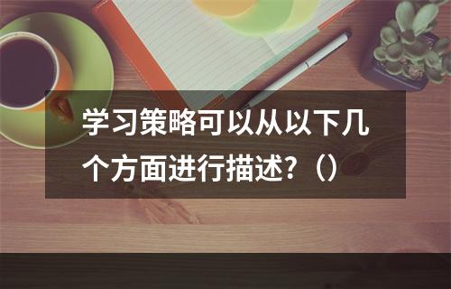 学习策略可以从以下几个方面进行描述?（）