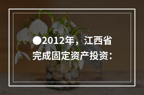 ●2012年，江西省完成固定资产投资：