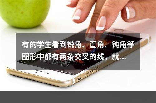 有的学生看到锐角、直角、钝角等图形中都有两条交叉的线，就认为