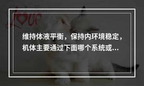 维持体液平衡，保持内环境稳定，机体主要通过下面哪个系统或器官