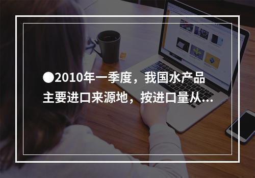 ●2010年一季度，我国水产品主要进口来源地，按进口量从小到