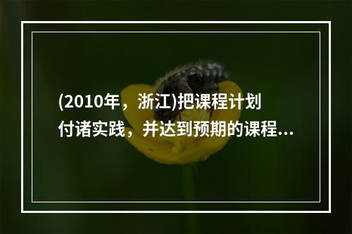 (2010年，浙江)把课程计划付诸实践，并达到预期的课程目标