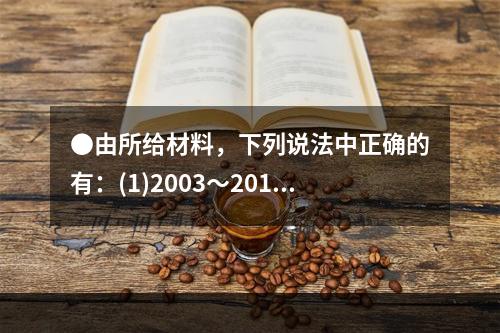 ●由所给材料，下列说法中正确的有：(1)2003～2013年