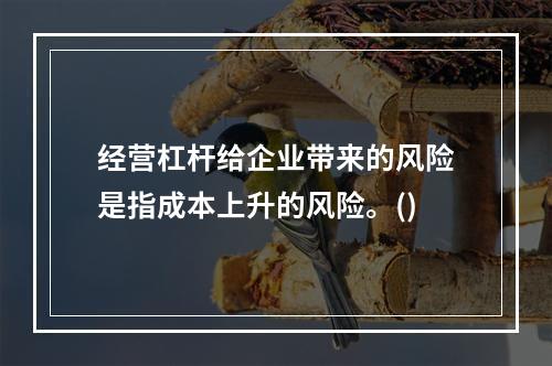 经营杠杆给企业带来的风险是指成本上升的风险。()