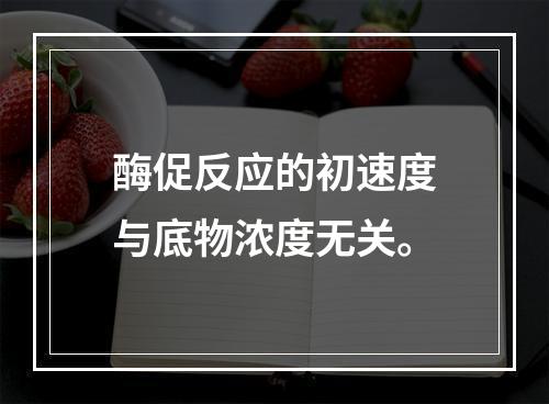 酶促反应的初速度与底物浓度无关。