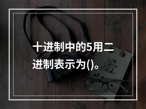 十进制中的5用二进制表示为()。