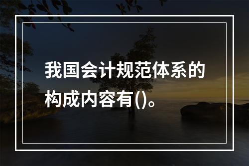 我国会计规范体系的构成内容有()。