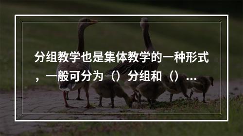 分组教学也是集体教学的一种形式，一般可分为（）分组和（）分组