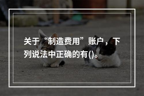 关于“制造费用”账户，下列说法中正确的有()。