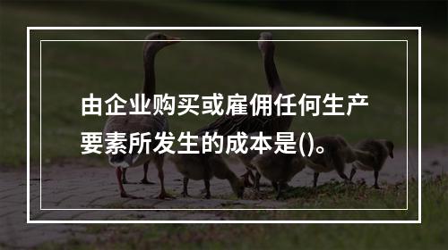 由企业购买或雇佣任何生产要素所发生的成本是()。