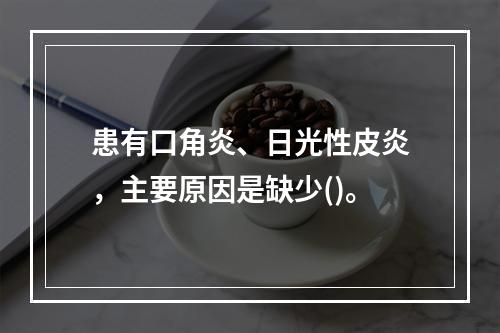 患有口角炎、日光性皮炎，主要原因是缺少()。