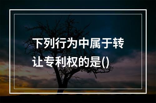 下列行为中属于转让专利权的是()